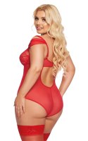 Dora – zmysłowe body 3XL w kolorze czerwieni