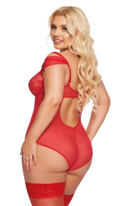 Dora – zmysłowe body 3XL w kolorze czerwieni