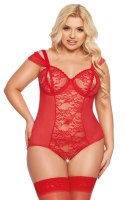 Dora – zmysłowe body 3XL w kolorze czerwieni