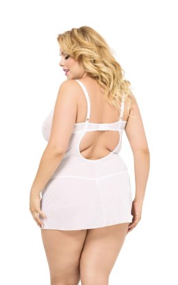 Laura – Zmysłowa Koszulka Babydoll Biała, Rozmiar XL