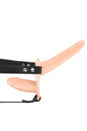 Pas wibracyjny z podwójnym dildo o realistycznej teksturze