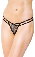 Stringi damskie 2450 - czarne S/M