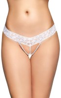 Stringi G 2491 z Otwartym Krokiem - Białe M/L