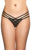 Eleganckie koronkowe stringi G-String 2492 - czarne M/L