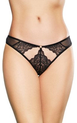 Delikatne koronkowe stringi G-String 2497 - Czarne S/M