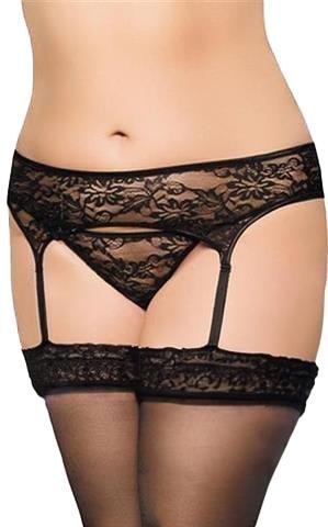 Pas do pończoch 3316 – rozmiar Plus Size – Czarny 3XL