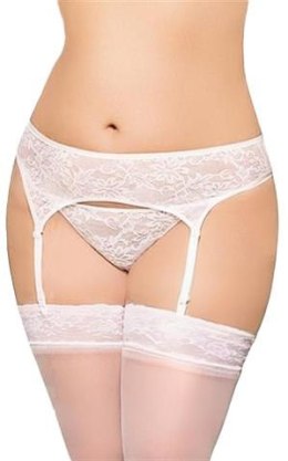 Zmysłowy Pas do Pończoch 3316 Plus Size – Biały (3XL)