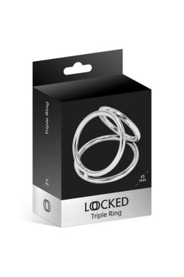 Potrójny Pierścień Erekcyjny LOCKED ze stali szlachetnej 45/32/37 mm
