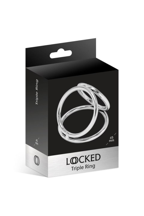 Potrójny Pierścień Erekcyjny LOCKED ze stali szlachetnej 45/32/37 mm