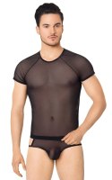 Zmysłowy Komplet Męski: Koszulka i Szorty 4607 - Czarny M/L