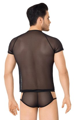 Zmysłowy Komplet Męski: Koszulka i Szorty 4607 - Czarny M/L