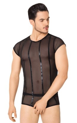 Zmysłowy komplet męski: Koszulka i szorty 4608 - czarny M/L
