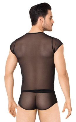 Zmysłowy komplet męski: Koszulka i szorty 4608 - czarny M/L