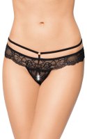 Zmysłowe Koronkowe Stringi Tongs 2475 - Czarne M/L