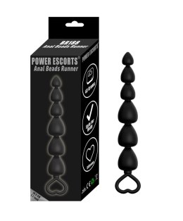 Power Escorts Runner – Dynamiczne Kulki Analne z Czarnego Silikonu