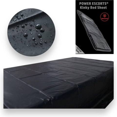 Power Escorts BR190 – Fetyszowe Prześcieradło do Zmysłowych Zabaw – Czarne, 160 x 227 cm