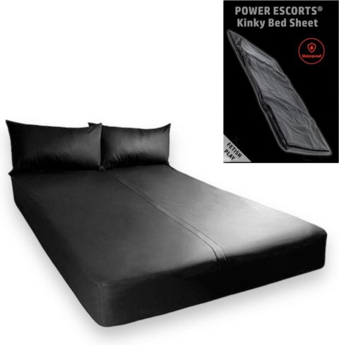 Power Escorts BR190 – Fetyszowe Prześcieradło do Zmysłowych Zabaw – Czarne, 160 x 227 cm