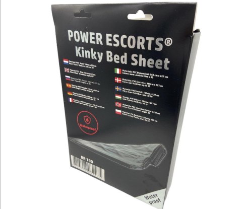 Power Escorts BR190 – Fetyszowe Prześcieradło do Zmysłowych Zabaw – Czarne, 160 x 227 cm