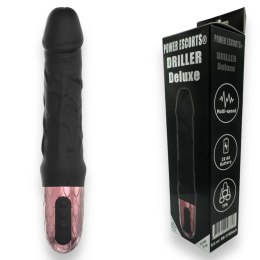 Power Escorts - Driller De Luxe Black – Realistyczny Wibrator z TPE, 21 cm