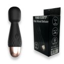 Power Escorts - Mini Masażer Wand De Luxe - Czarny, Silikonowy Wibrator 11,6 cm