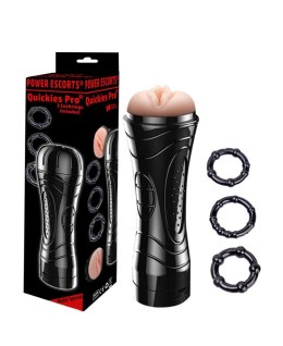 Quickies Pro – Wibrujący masturbator z zestawem 3 pierścieni erekcyjnych