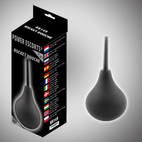 Duży czarny irygator analny Rocket 220 ml