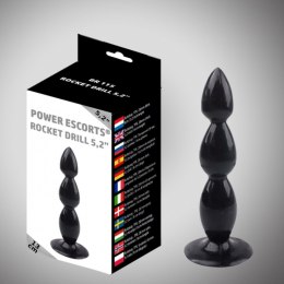 Czarny Plug Analny Rocket Drill – Głęboka Stymulacja 13 cm