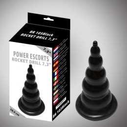 Potężny Anal Plug 'Rocket Drill' – Czarny, 18,5 cm