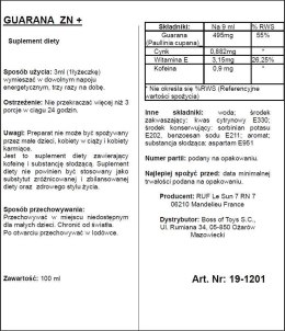 Suplement diety APHRODICT Guarana z Cynkiem – Eliksir Męskiej Witalności, 100 ml