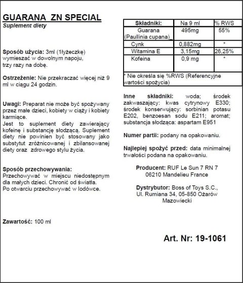 Guarana ZN 100 ml – Eliksir dla Niewyczerpanej Energii Seksualnej