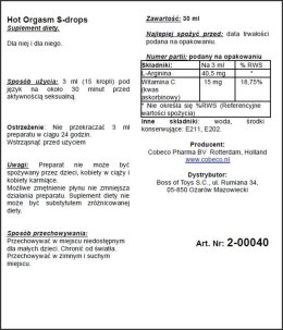 Hot Orgasm Erotyczne Krople - Suplement dla Mężczyzn