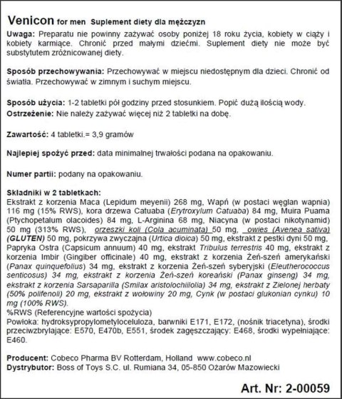 Venicon for Men EU - Suplement diety dla mężczyzn