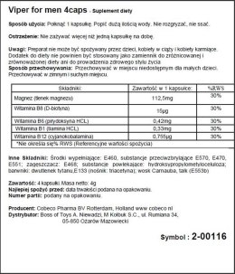 Suplement Diety Viper (4 kapsułki)