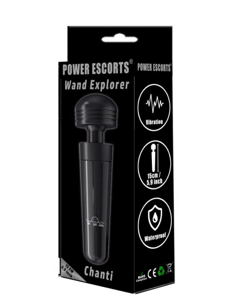 Luksusowy Wibrator Wand Chanti Explorer – 15 cm, Czarny