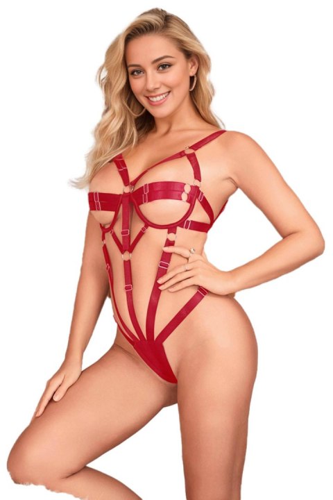 Regulowany Body Harness – Kusząca Czerwień