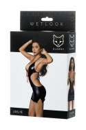 Błyszcząca sukienka Wetlook JULIE – czarna, rozmiar M