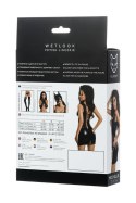 Błyszcząca sukienka wetlook z wiązaniem MICHELLE – czarna, M