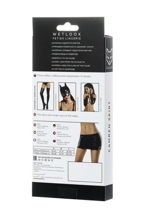 Lśniąca spódniczka wetlook CAMREN – czarna