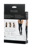 Błyszczące pończochy wetlook LOTIS - czarne S