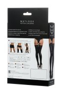 Eleganckie pończochy wetlook 'Eliza' z koronką – czarne XL