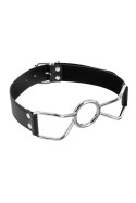 Elegancki Czarny Knebel 'Pająk' z Otworem na Usta