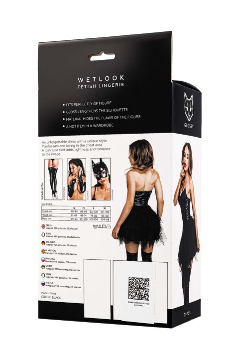 Zmysłowa sukienka Glossy Elisia Wetlook – Czarna, XL