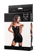 Zmysłowa Sukienka Wetlook Glossy Nelly, Czarna (Rozmiar S)