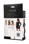 Kuszący Komplet Glossy Sheril Wetlook – Czarny, Rozmiar XL