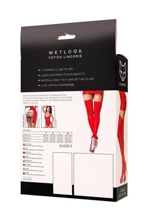 Pończochy Wetlook Glossy Isla - czerwone L