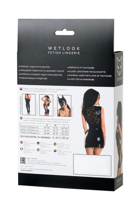 Sukienka LULU Wetlook - czarna, rozmiar S