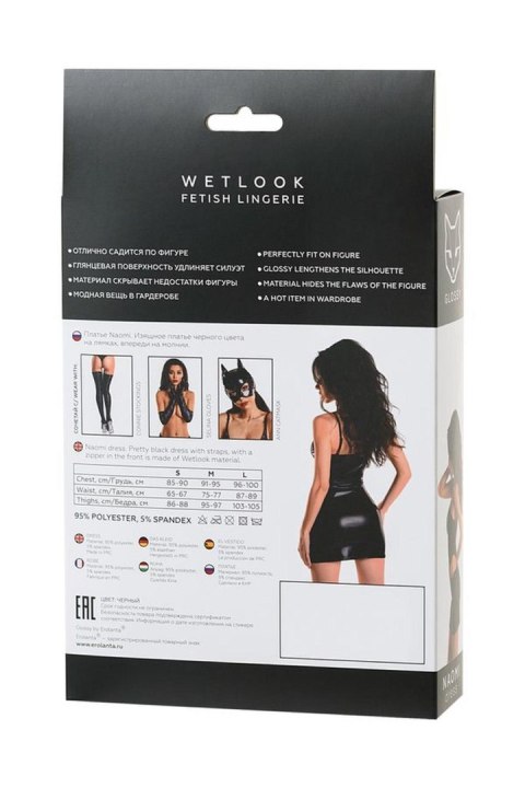 Zmysłowa sukienka Wetlook Naomi – czerń, rozmiar XL