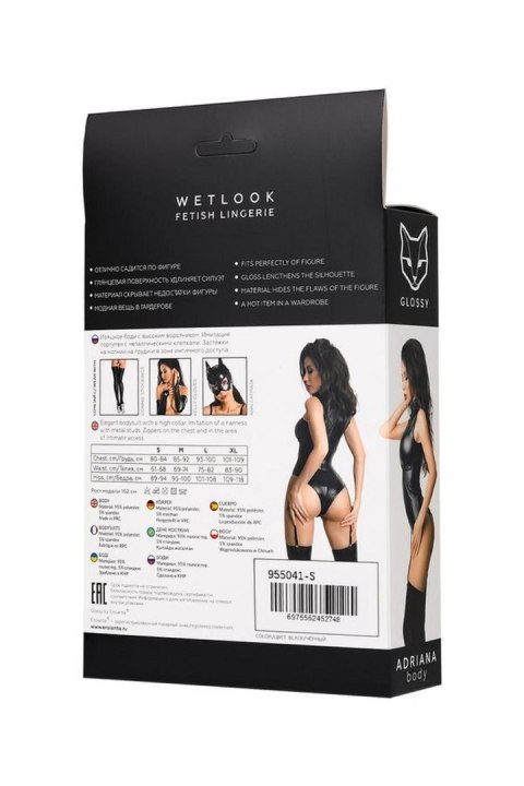 Zmysłowe body Wetlook Adriana – czarne S