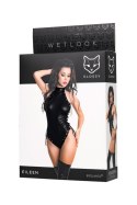 Body Wetlook 'Eileen' w zmysłowej czerni, rozmiar L