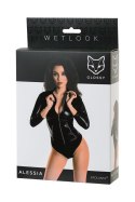 Zmysłowe body Wetlook Alessia – czarne, rozmiar L